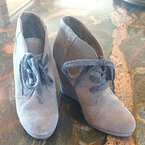 Dolce Vita Gray Suede Wedge Booties
